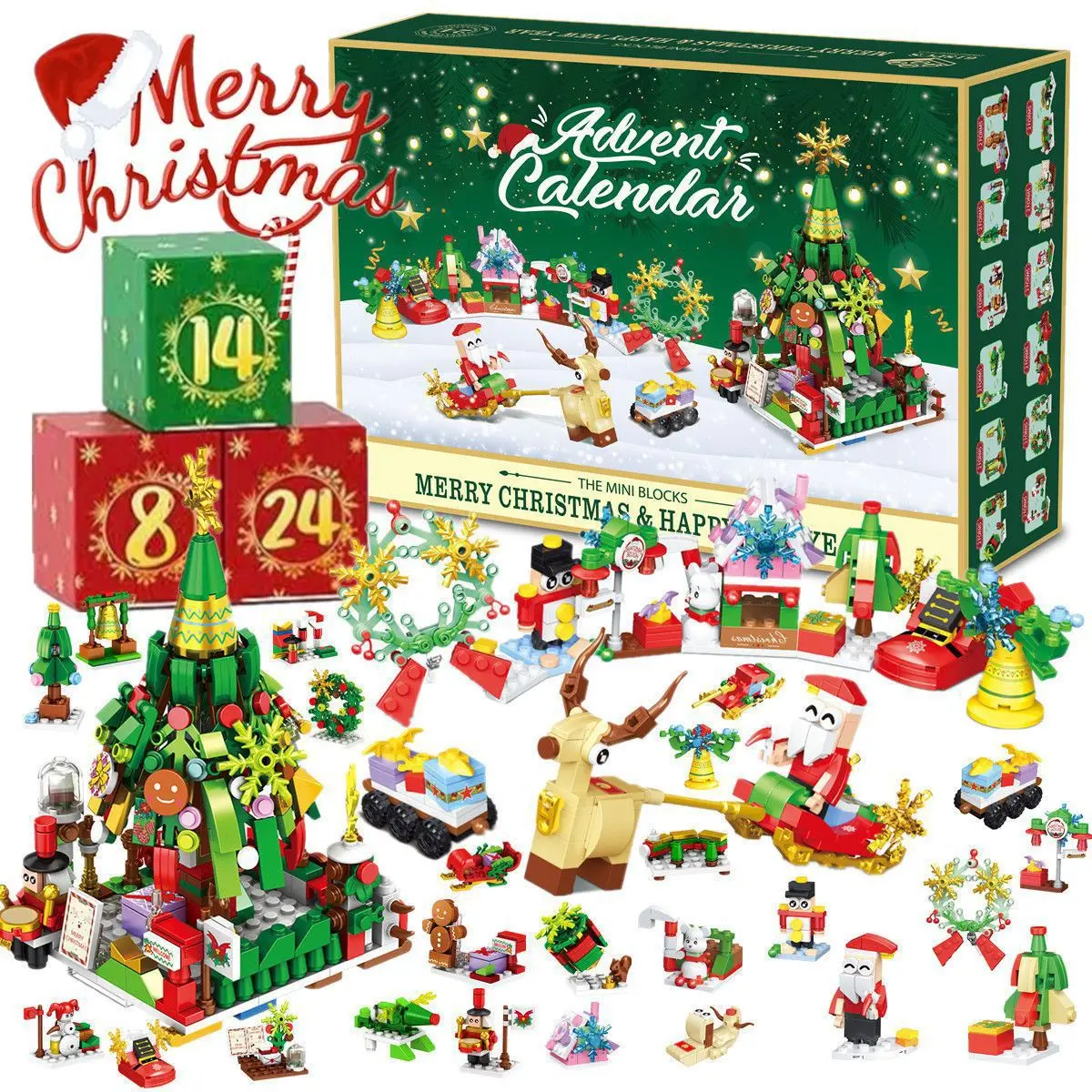 Lego Set Technic - 새로운 24년 크리스마스 블록 장난감 세트,