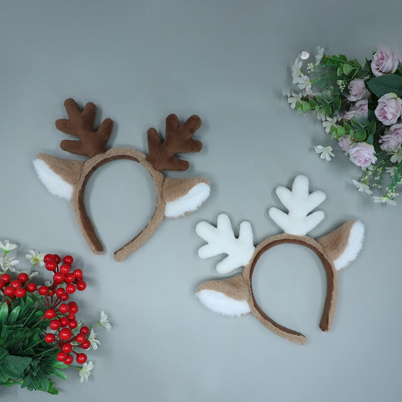크리스마스 의상 머리띠 순록 귀 모피 눈송이 헤어 액세 - Reindeer Antlers Headband 리뷰 및 가격