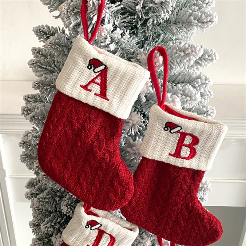 크리스마스 양말 뜨개질 눈송이 글자 양말 크리스마스 장 - Christmas Stocking Hanging 리뷰 및 가격