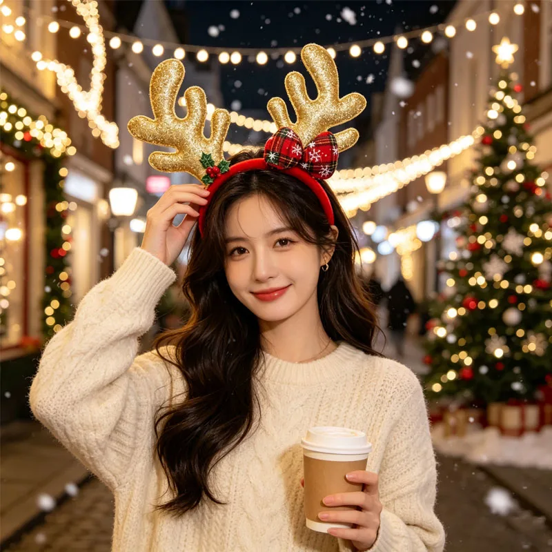 1~5개 세트 크리스마스 사슴 뿔 머리띠, 산타 트리  - Reindeer Antlers Headband 리뷰 및 가격