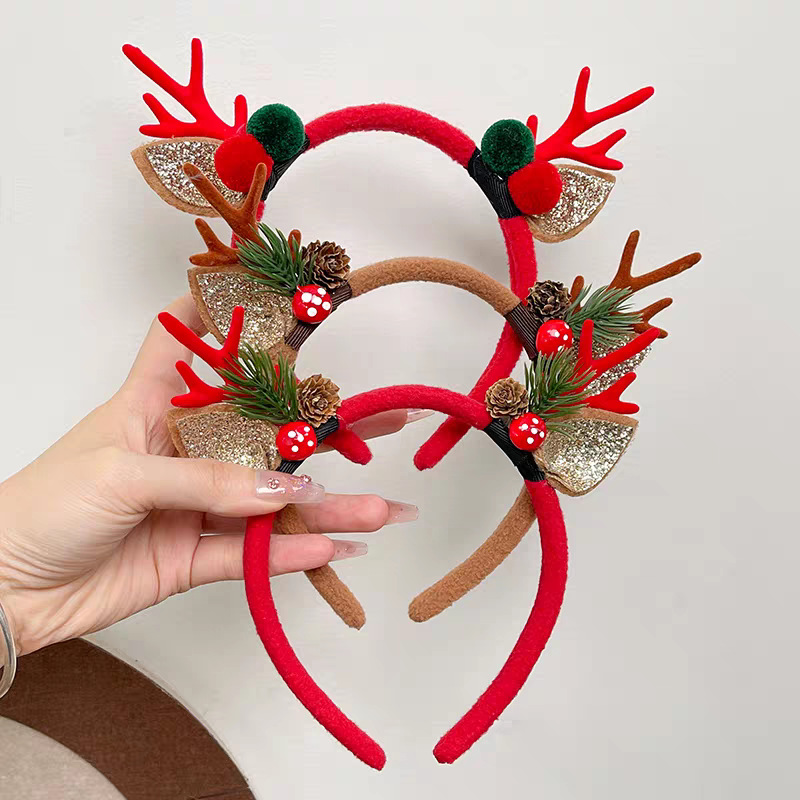 크리스마스 테마의 부드러운 플러시 소재 루돌프 뿔 머리 - Reindeer Antlers Headband 리뷰 및 가격