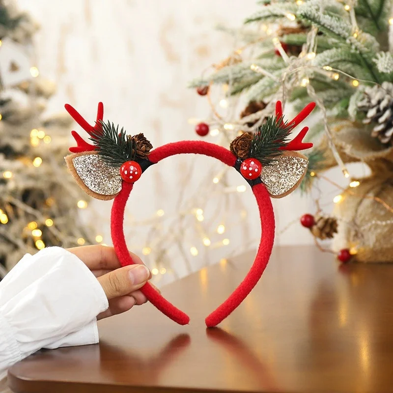 1Pc 크리스마스 머리띠 크리스마스 파티 선물 장식 용 - Reindeer Antlers Headband 리뷰 및 가격