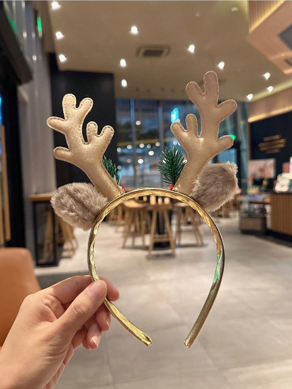1pc 골드 스팽글 버섯 크리스마스 머리띠 큰 사슴 경 - Reindeer Antlers Headband 리뷰 및 가격